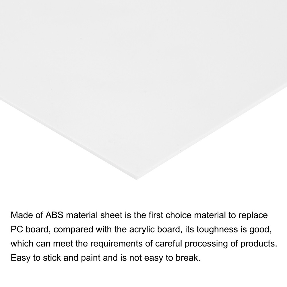ABS Plastic Sheet 12 x 8 x 0.02" ABS Styrene Sheets White 3 Pcs