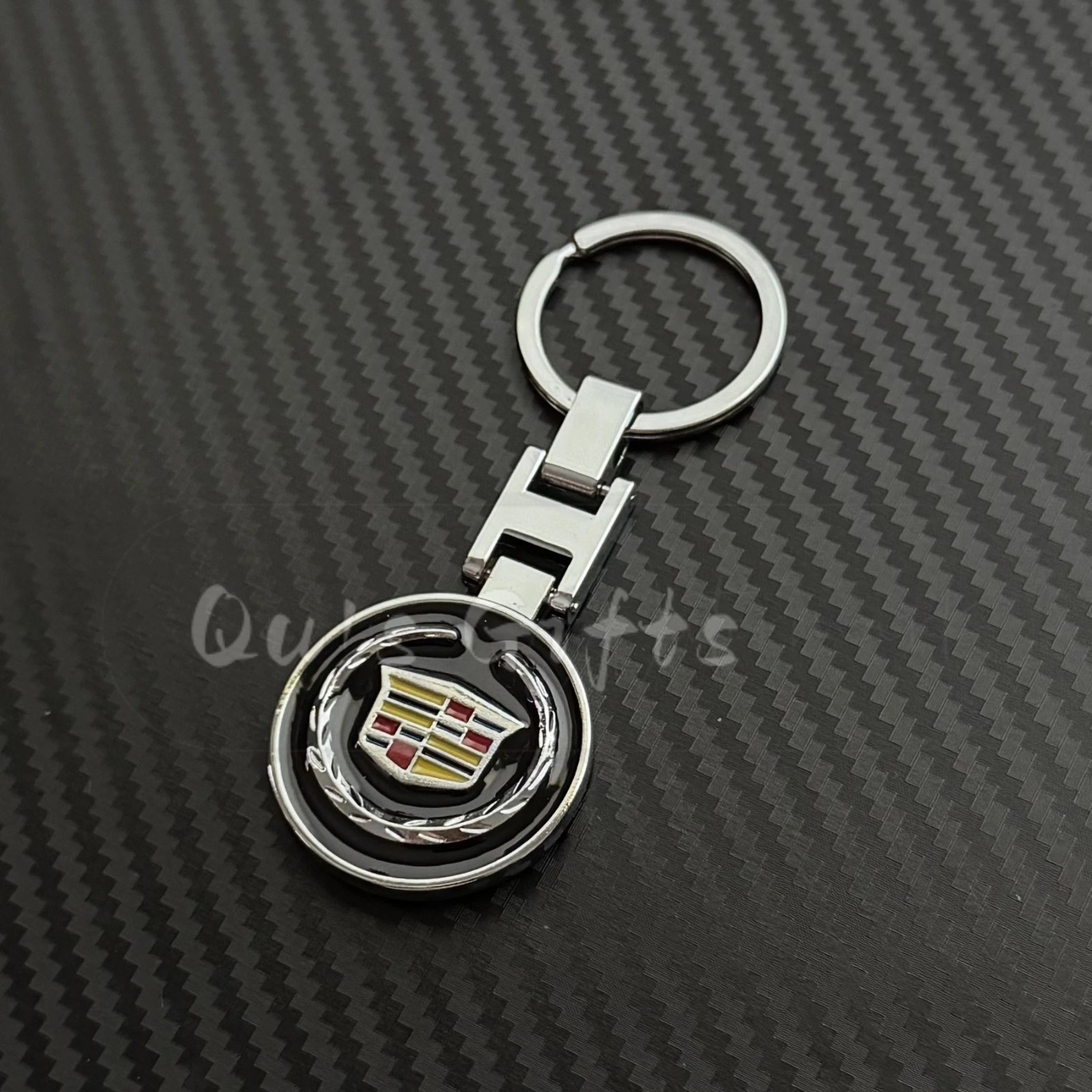 Double-Sided Metal Keychain for Cadillac – Premium Logo Key Ring