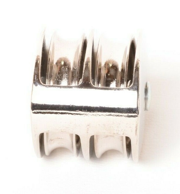 BARON 2" Fixed Eye Double Pulley Nickel Plated
