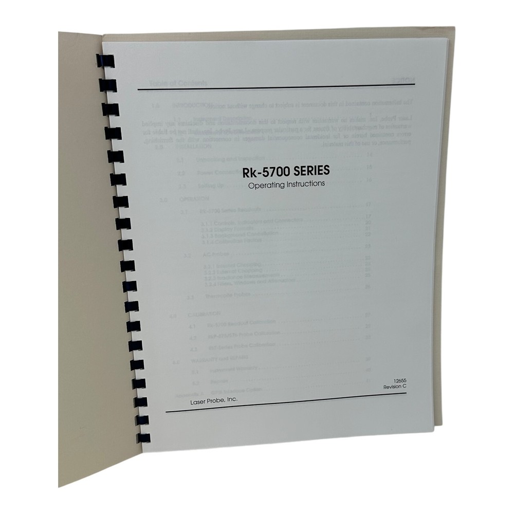 LaserProbe Rk-5700 SERIES OPERATING INSTRUCTIONS