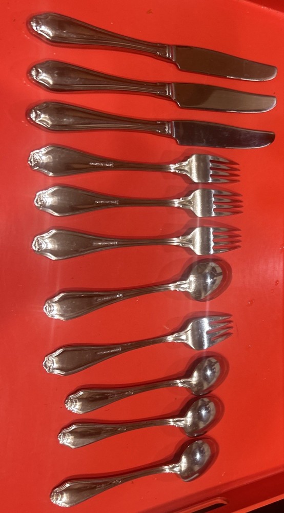 11 Pc Wallace SHELLBROOK Stainless 18/8 Mixed Flatware Glossy VC