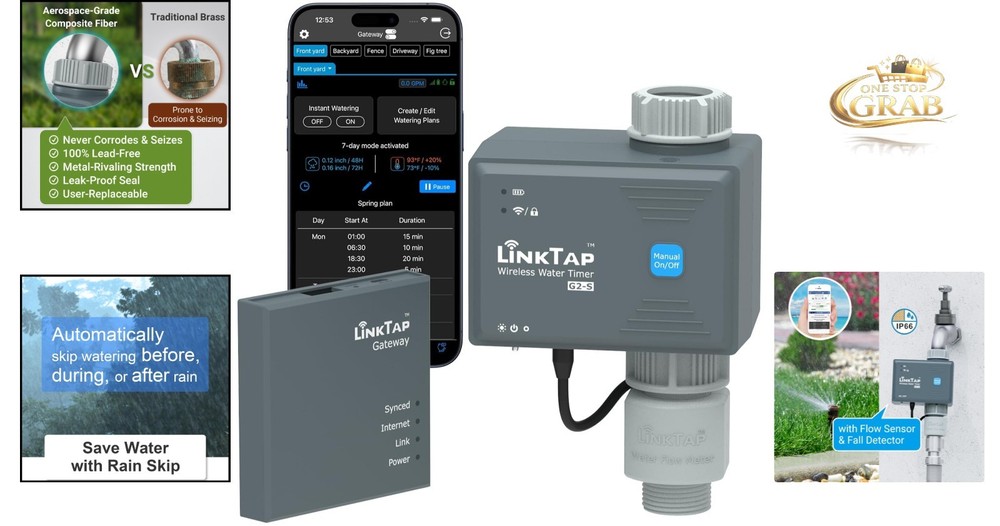 G2S Smart Water Timer & Gateway Weather Auto Leak-Detect Yard System