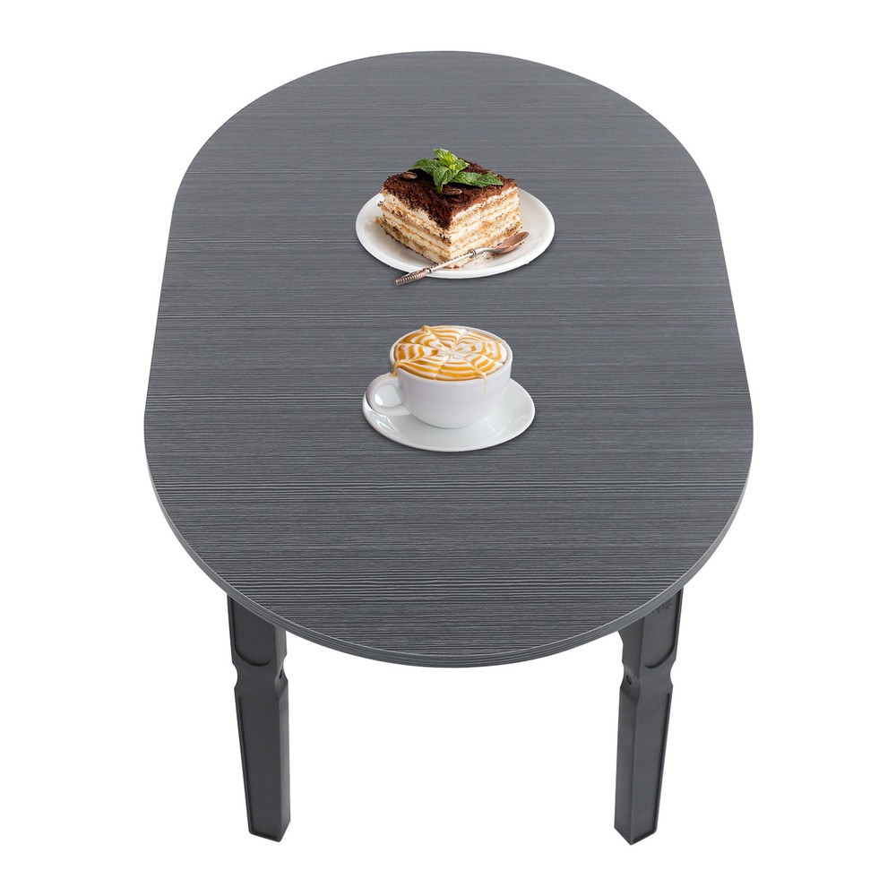 Coffee Table -80x48x36cm- Black Brushed Tabletop Folding Table For Small Place.