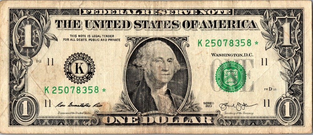 2013 K Star note Fancy Serial Number Regular Run