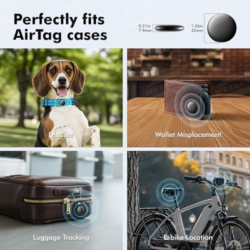 Bluetooth Tracker Tags - 4 Pack for Android & Samsung - Key, Wallet, Luggage Fin