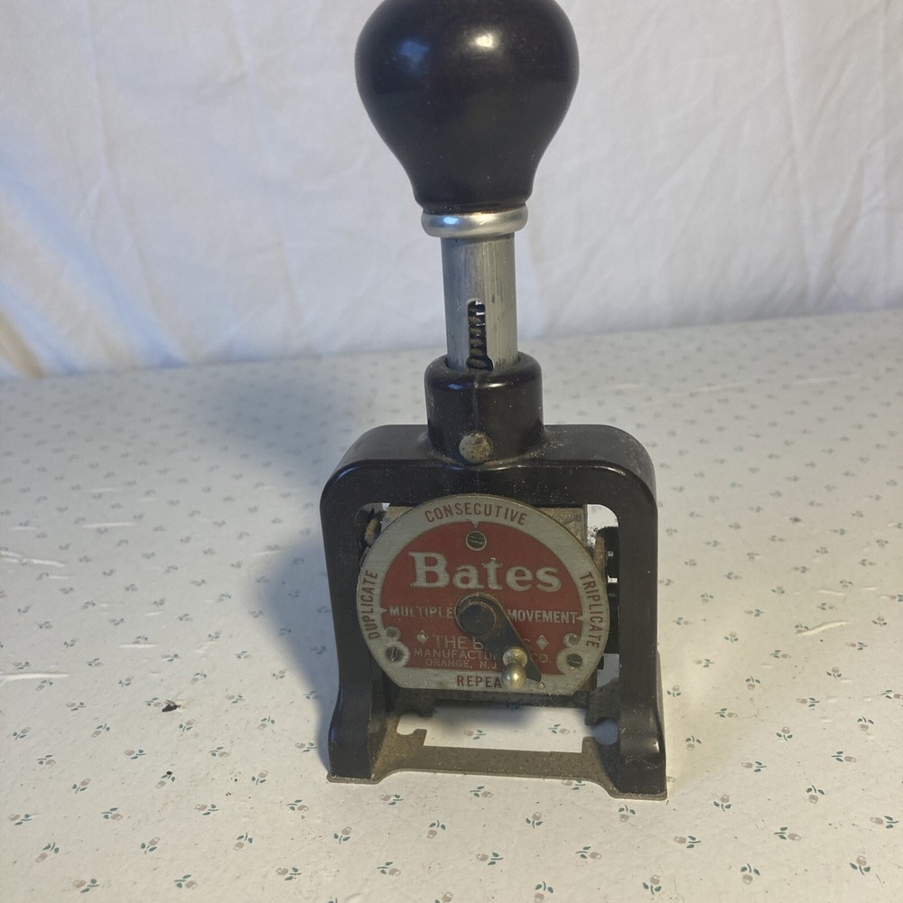 Vintage Bates Numbering Machine 6 Wheels Style E