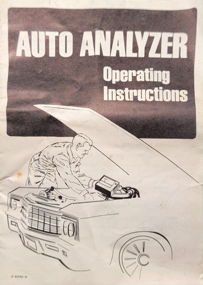 Vintage ICS DELUXE AUTO ENGINE ANALYZER Instructions