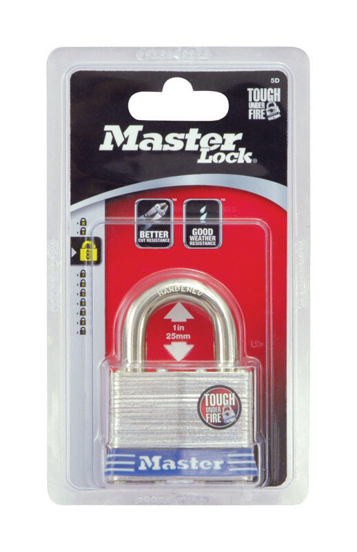 Master Lock Company 5D Maximum Security Keyed Padlock Silver Laminated