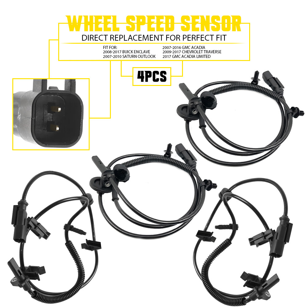 4x Front & Rear ABS Wheel Speed Sensor for 2008-2016 Buick Enclave GMC Acadia EJ