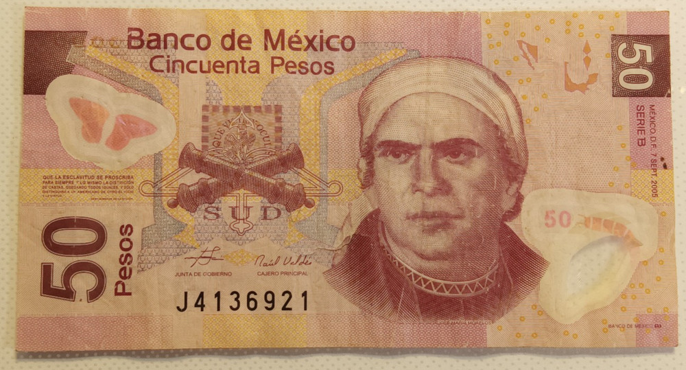 Mexic 2005 50 Pesos Polymer plastic CIRC Poor