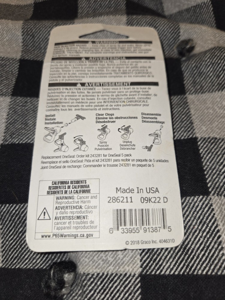 Reversible Spray Tip RAC 5 SwitchTip 286211