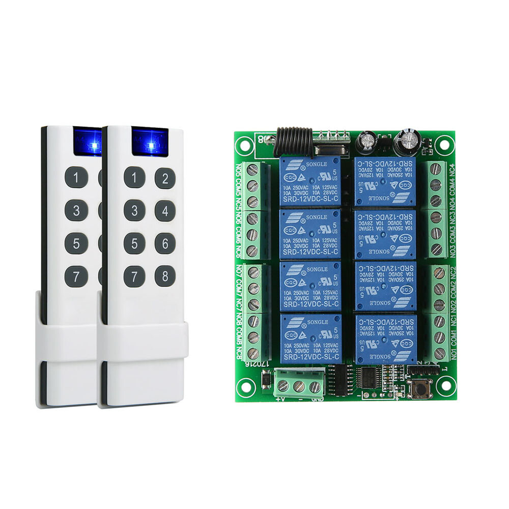 12V 8 Channel Universal Raley Switch Module 433Mhz Wireless Garage Door Control