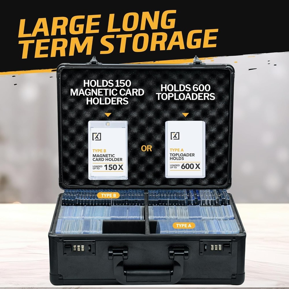 Spacious X PRO Trading Card Case - 35L Capacity, Portable with Easy Grip Handle