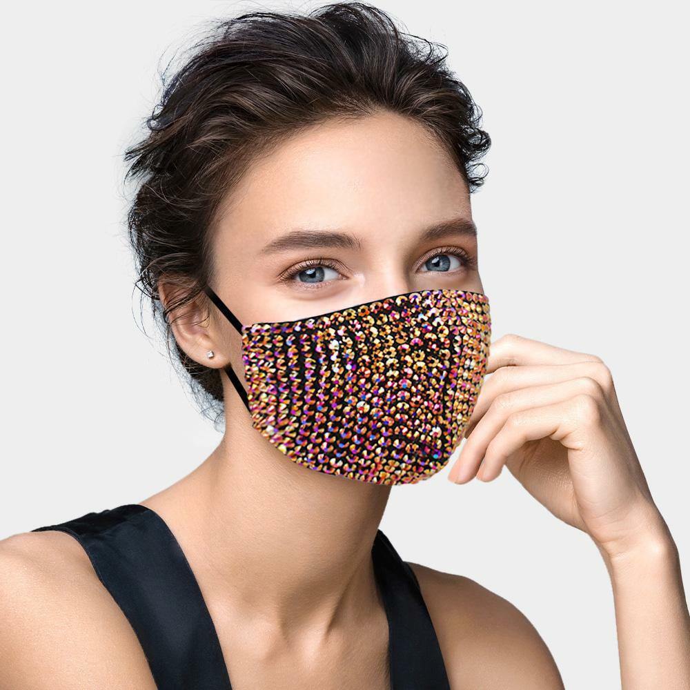 PURPLE AB RHINESTONE MASK ( 2768 PP )