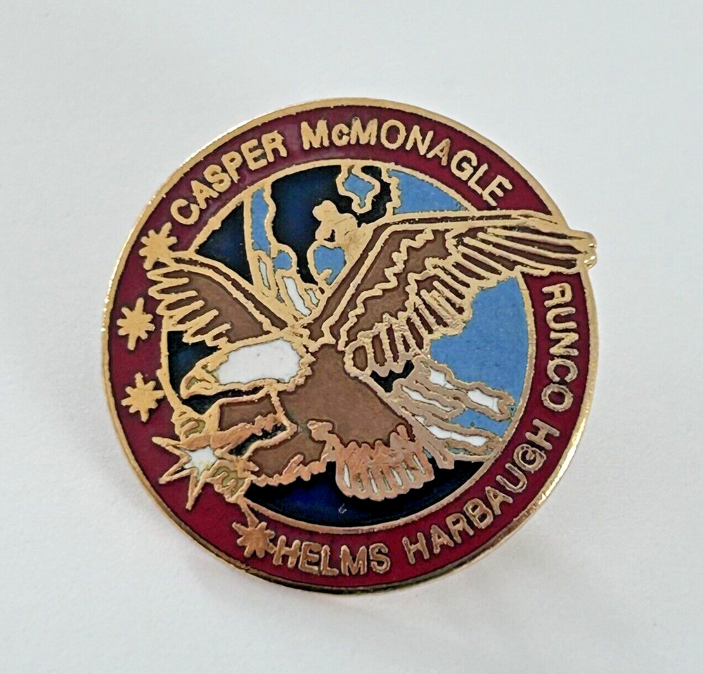NASA Space Shuttle Eagle Casper McMonagle Helms Harbaugh Runco Lapel Hat Pin