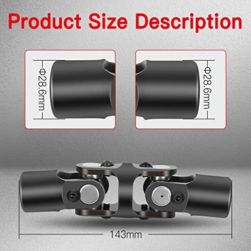 3/4" Round -3/4" Round Smooth Steering Universal joints black Double U-Joint