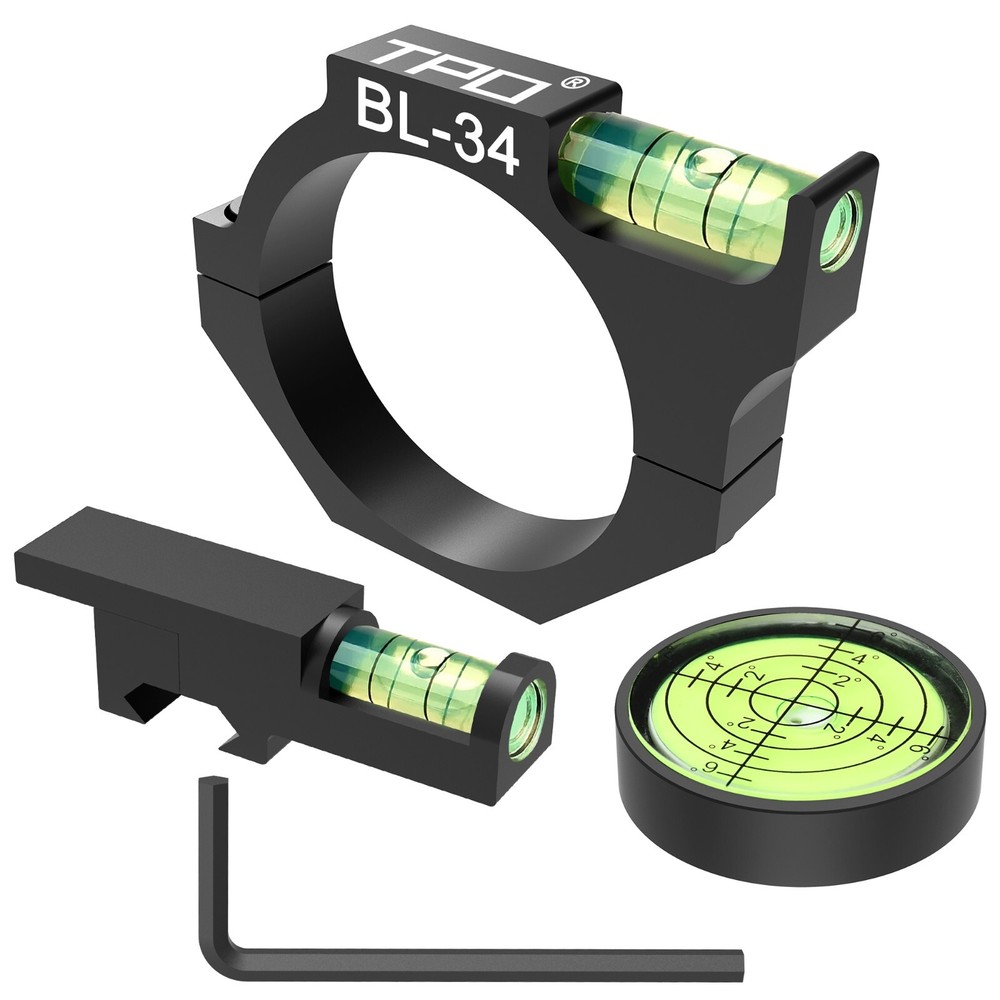 34mm Scope Leveling Kit:  34mm Bubble Level+Rail Mount Level+Circular level