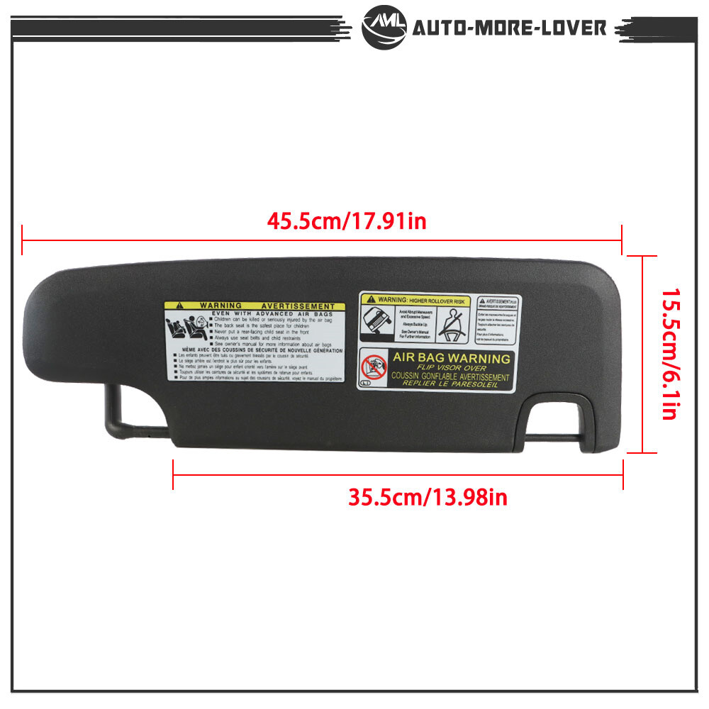 For 2007-2018 Jeep Wrangler JK Left Driver Side Sun Visor Replace 6CJ07DX9AA