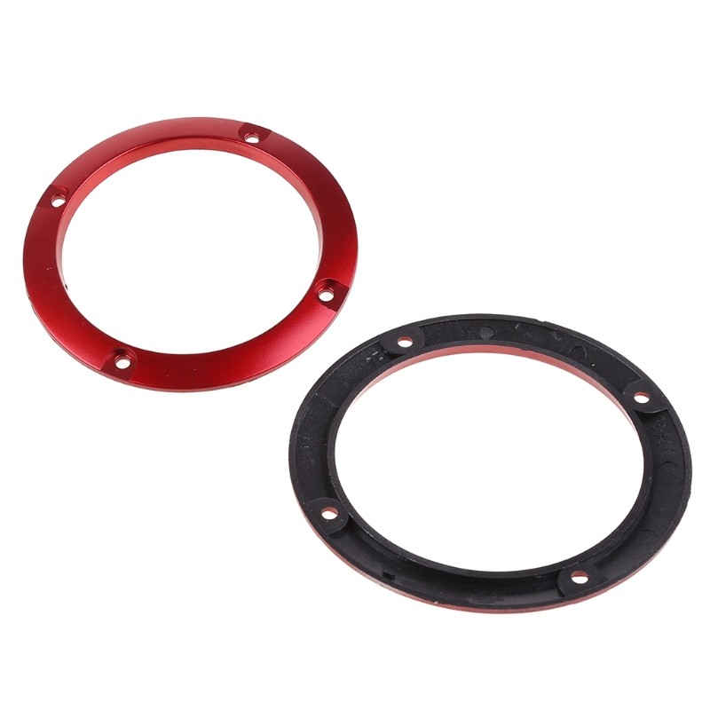 2 Pcs Red 3" Speaker Decorative Circle with Black Protective Grille Mesh Prot