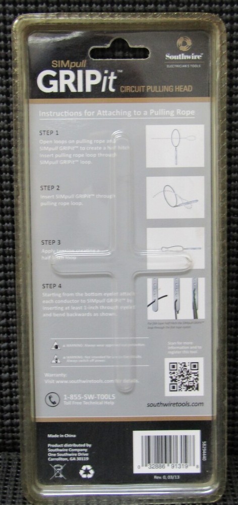 SOUTHWIRE CSPH2 14-10AWG SIM PULL GRIP IT CIRCUIT PULLING HEAD - FACTORY SEALED