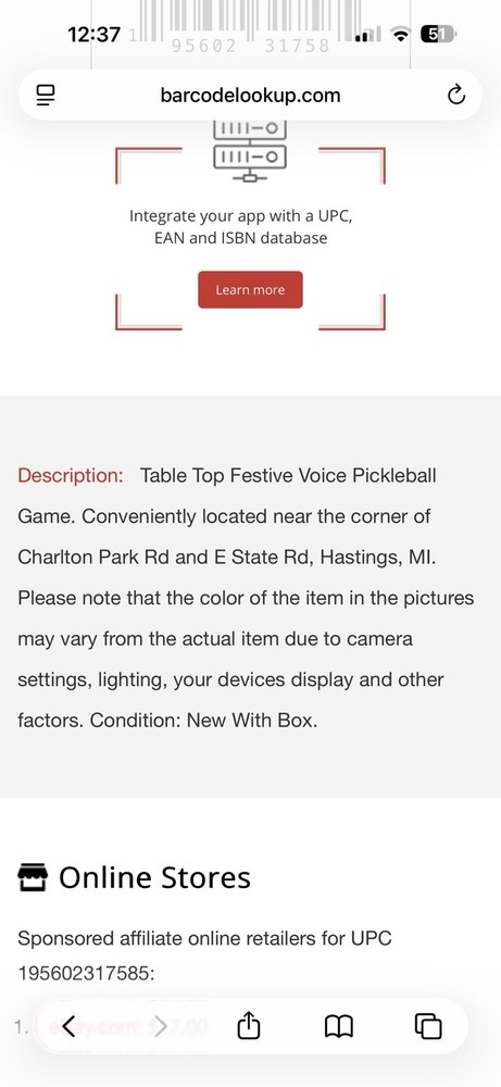 Table Top Festive Voice Pickleball Game