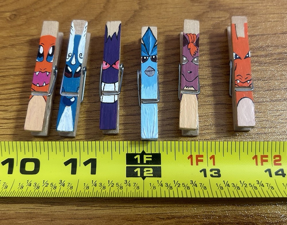 Hand painted Pokémon Mini clothespins