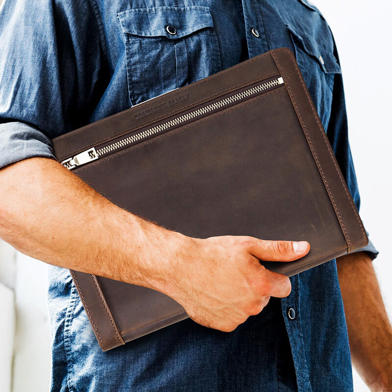 Genuine Leather Tablet Case Multi-Function Bag Fit For iPad Pro 10.5 Samsung