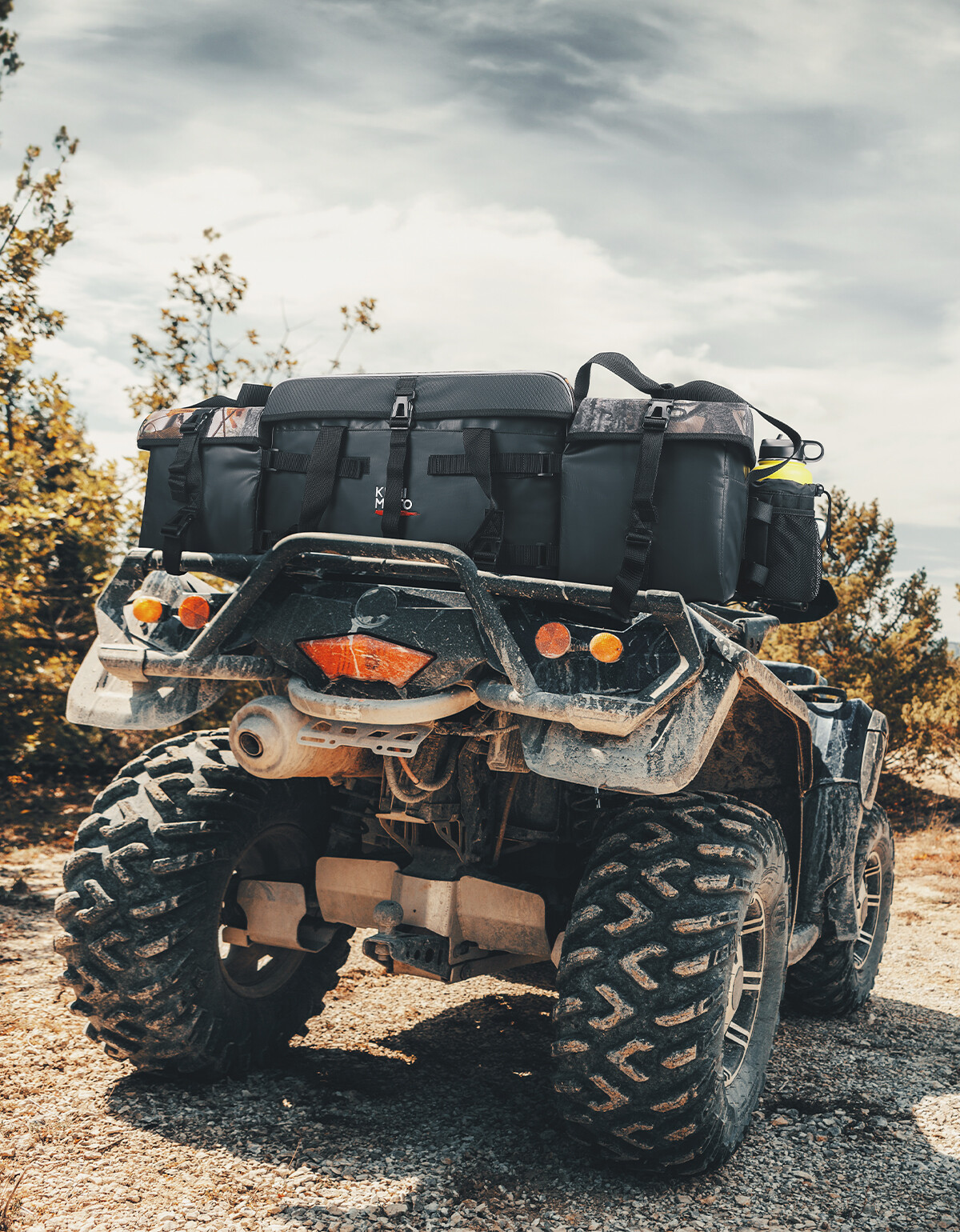Upgraded ATV Rear Seat Rack Storage Bag w/Cushion Cooler for Polaris Sportsman