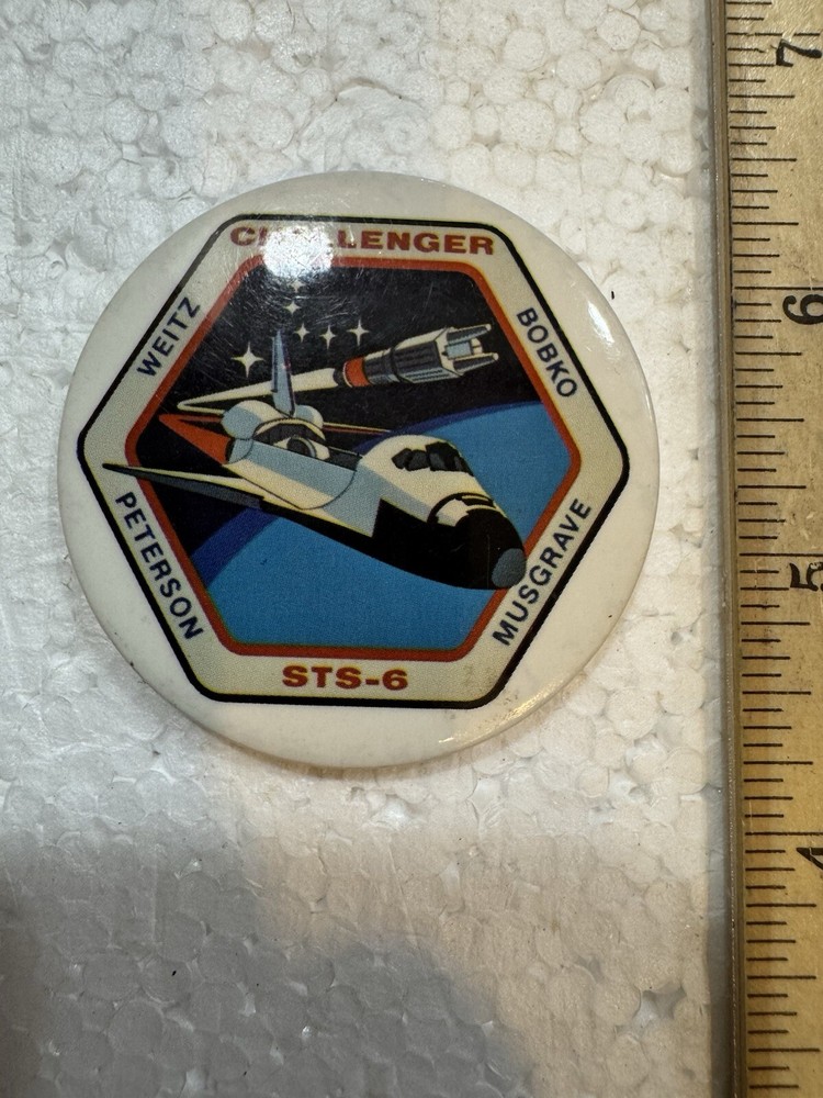 Vintage NASA Space Shuttle Button/mirror Back STS-6