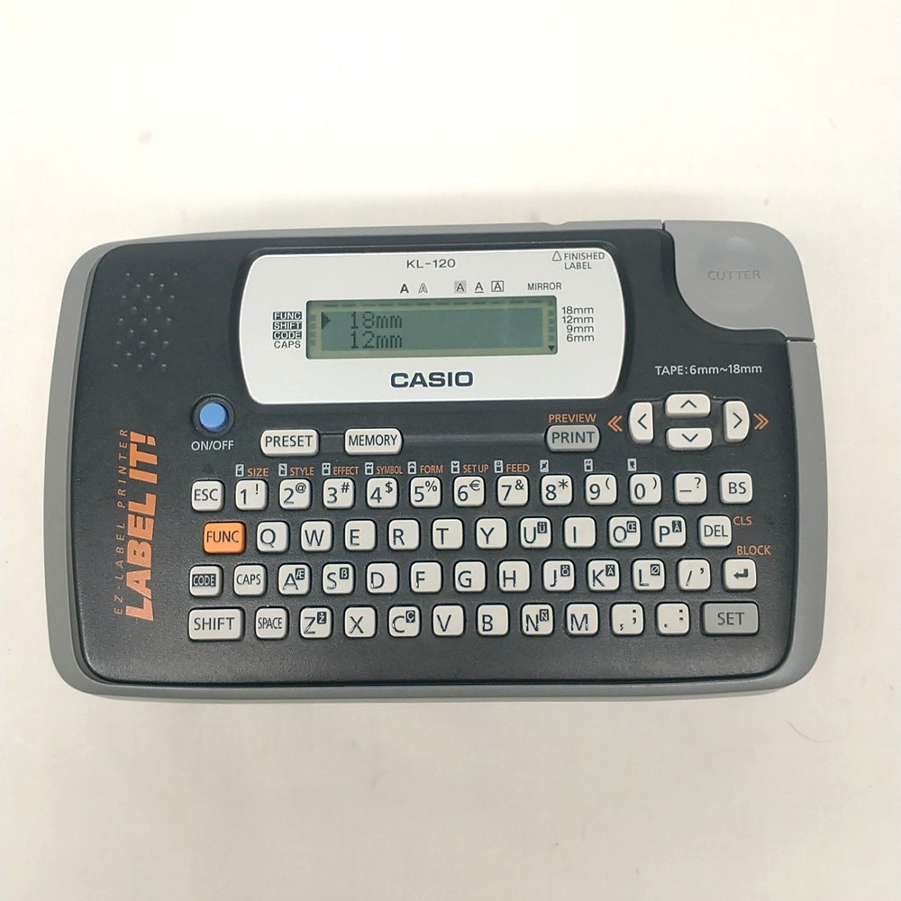 Casio Label It! Portable EZ-Label Maker Printer KL-120 Battery Op Tested WORKS