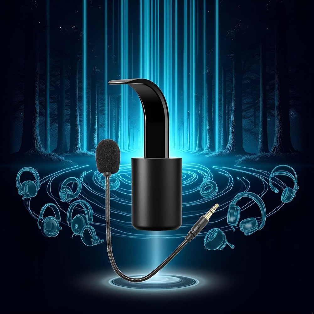 Headset Microphone 3.5mm Plug, Black Headset Microphone Adjustable 360 Degree...