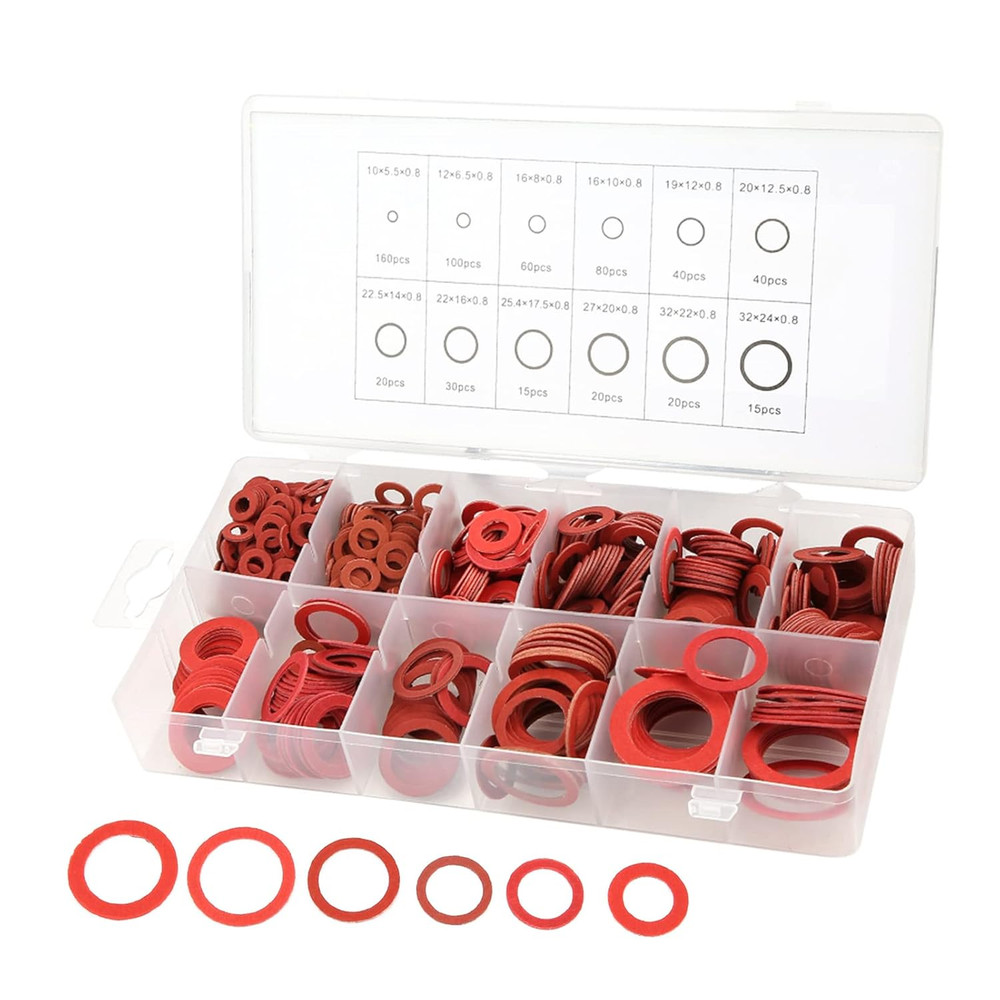 Fiber Flat Washers, Washer Assortment, Insulation Assorted Fiber Washers, High T