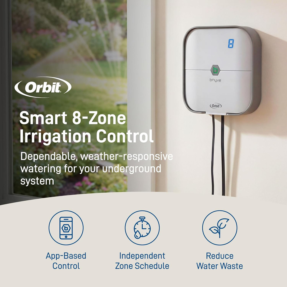 57925 B-Hyve 8-Zone Smart Indoor Sprinkler Controller
