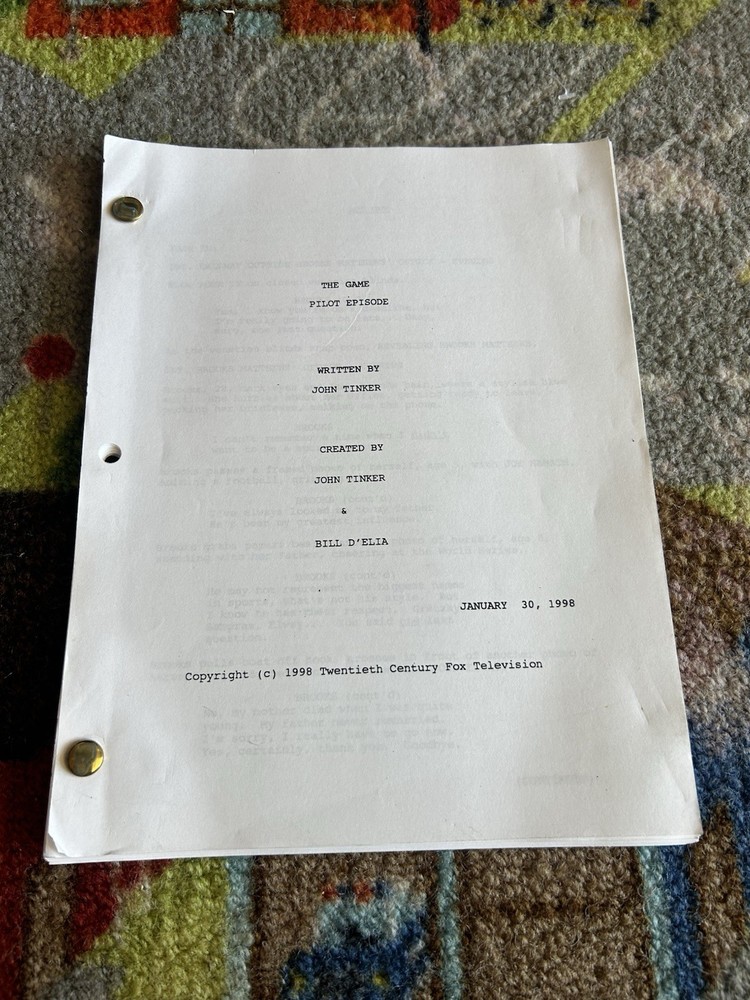 The Game Pilot Episode Fox 1998 John Tinker Tv Show Original Script