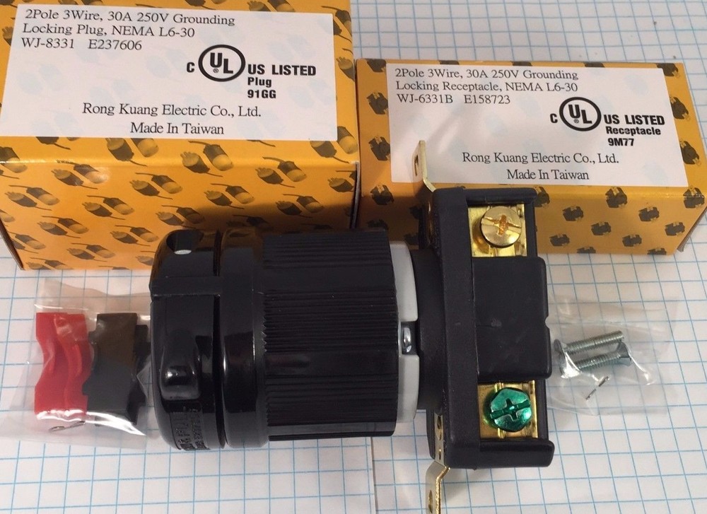 High Quality NEMA L6-30 Locking Plug and Receptacle, UL listed