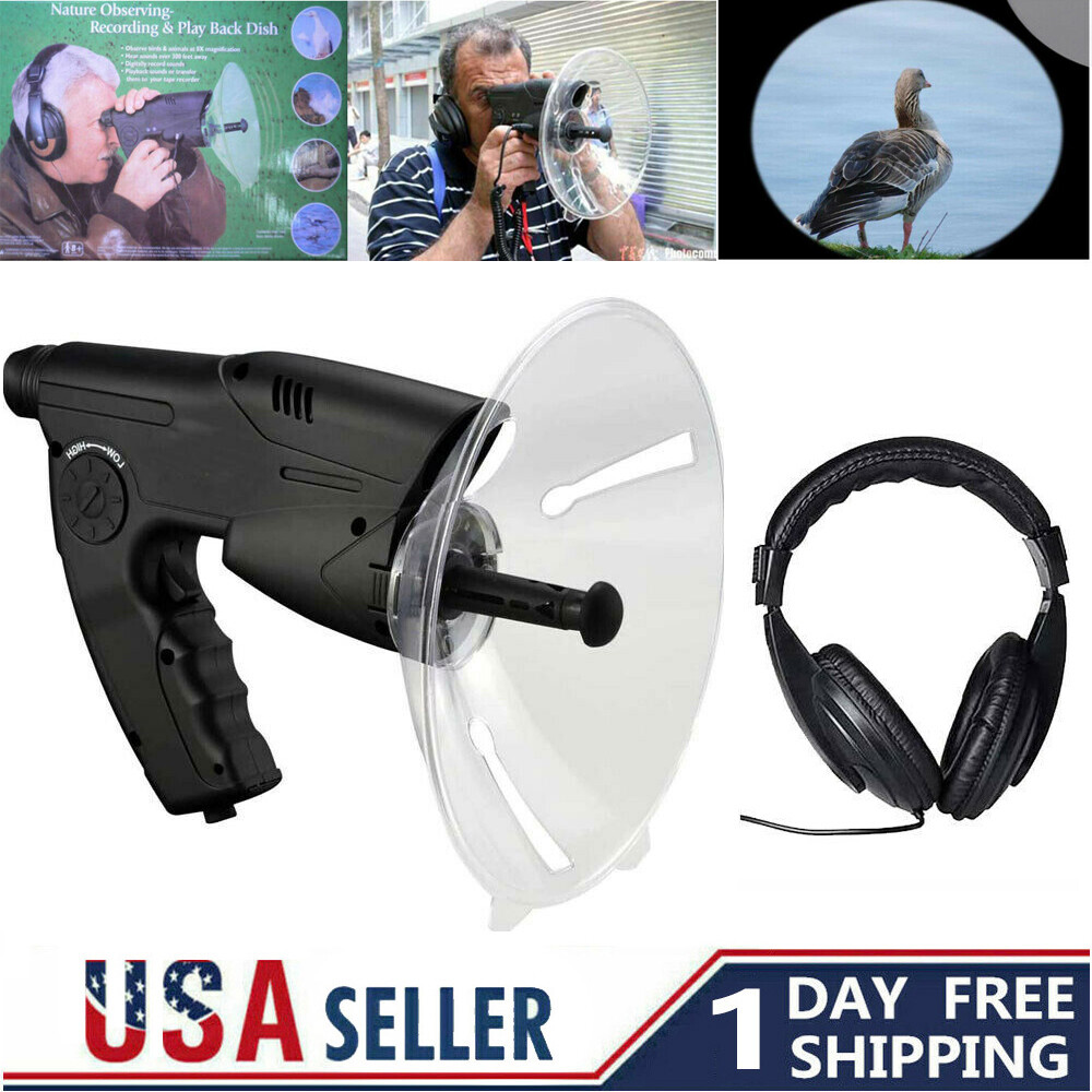 300FT Parabolic Sonic Listening Device Microphone Amplifier Spy Bionic Ear Sound
