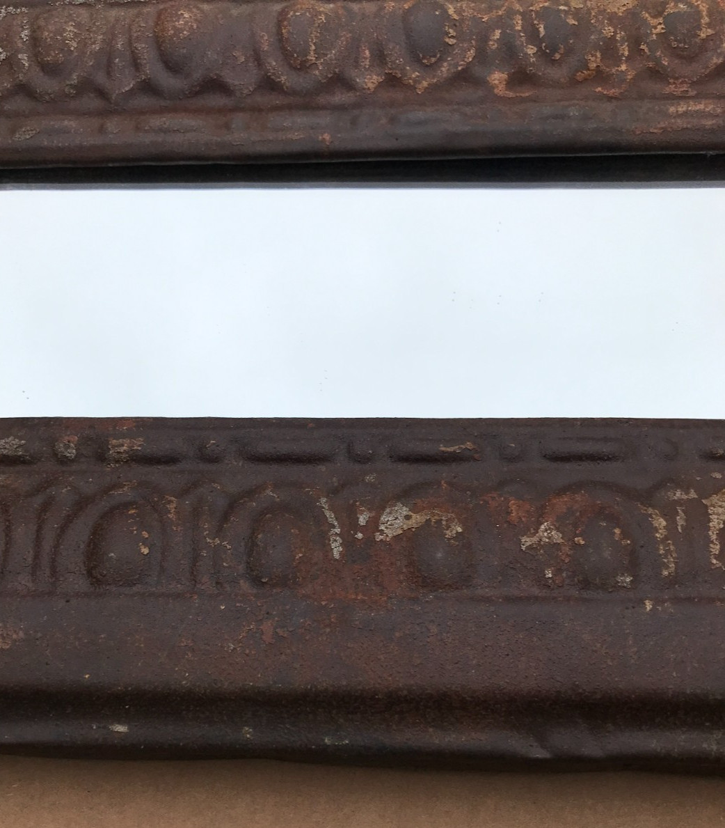 VTG Decorative Egg & Dart Salvaged Tin Ceiling 10x23 Rust Mirror Old 480-26B