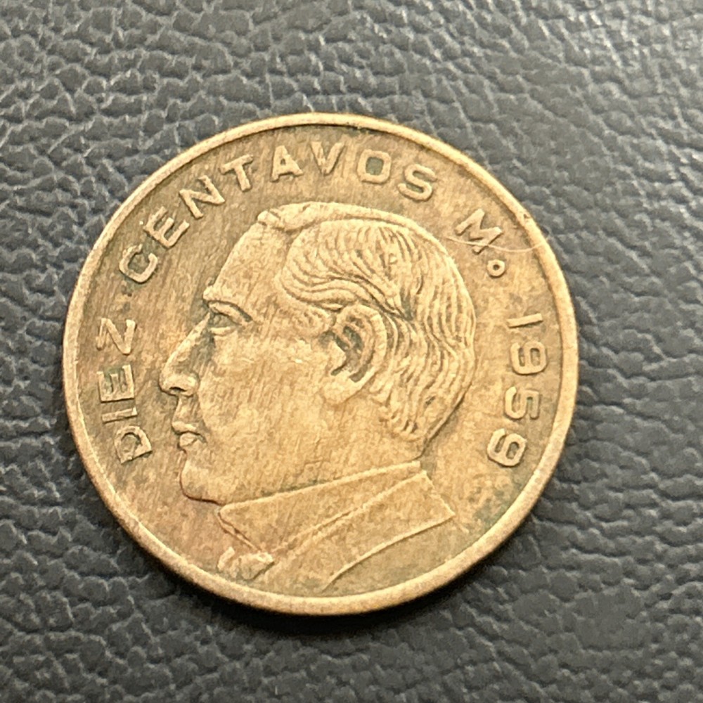 1959 Mexico 10 Centavos Coin  “File 34a