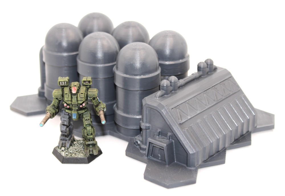 Battletech Scaled Terrain Refinery   - 3d Printed