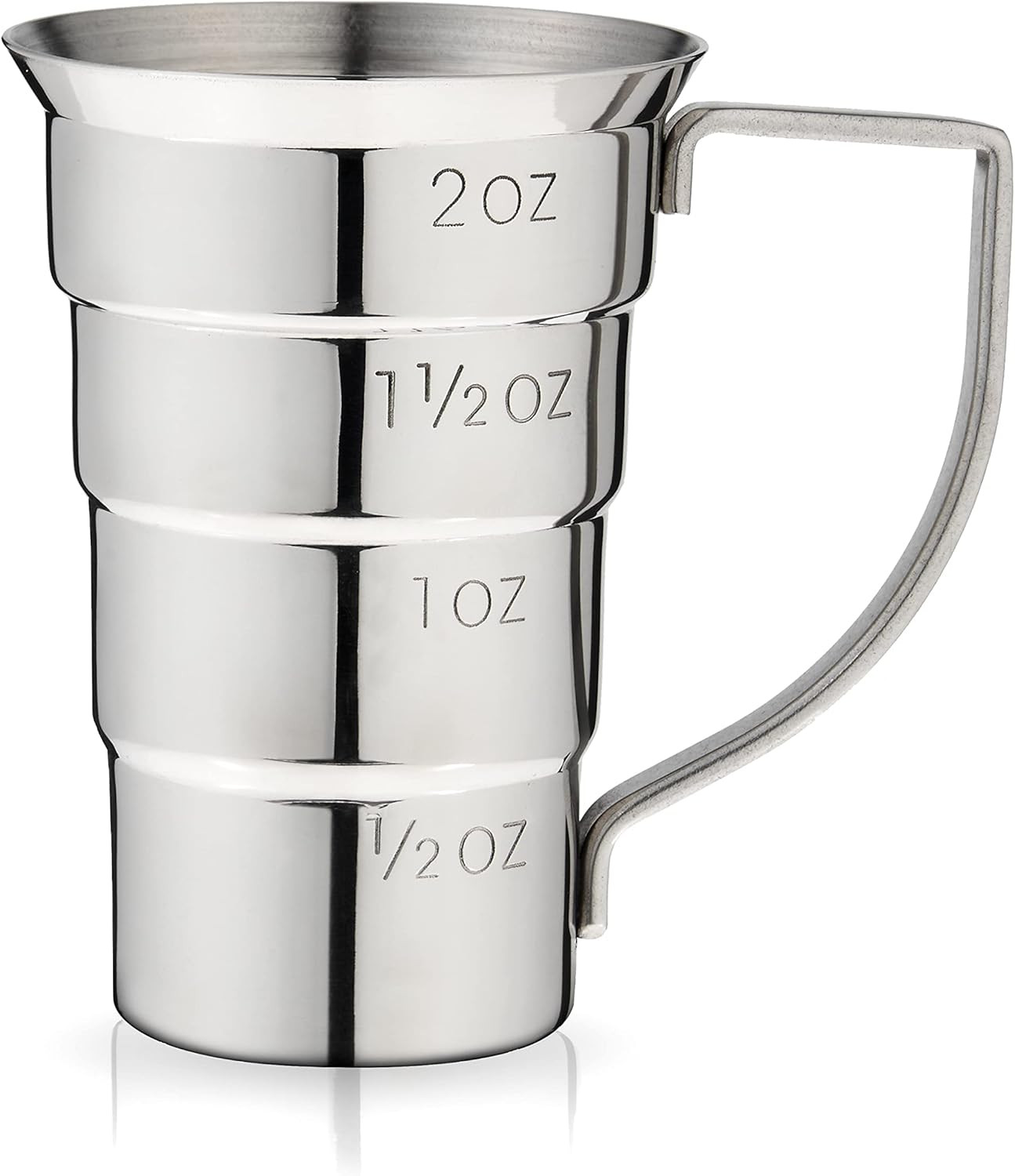 Stepped Jigger with Handle, 4 Measurement Markings, Measuring Cup for Cocktail R