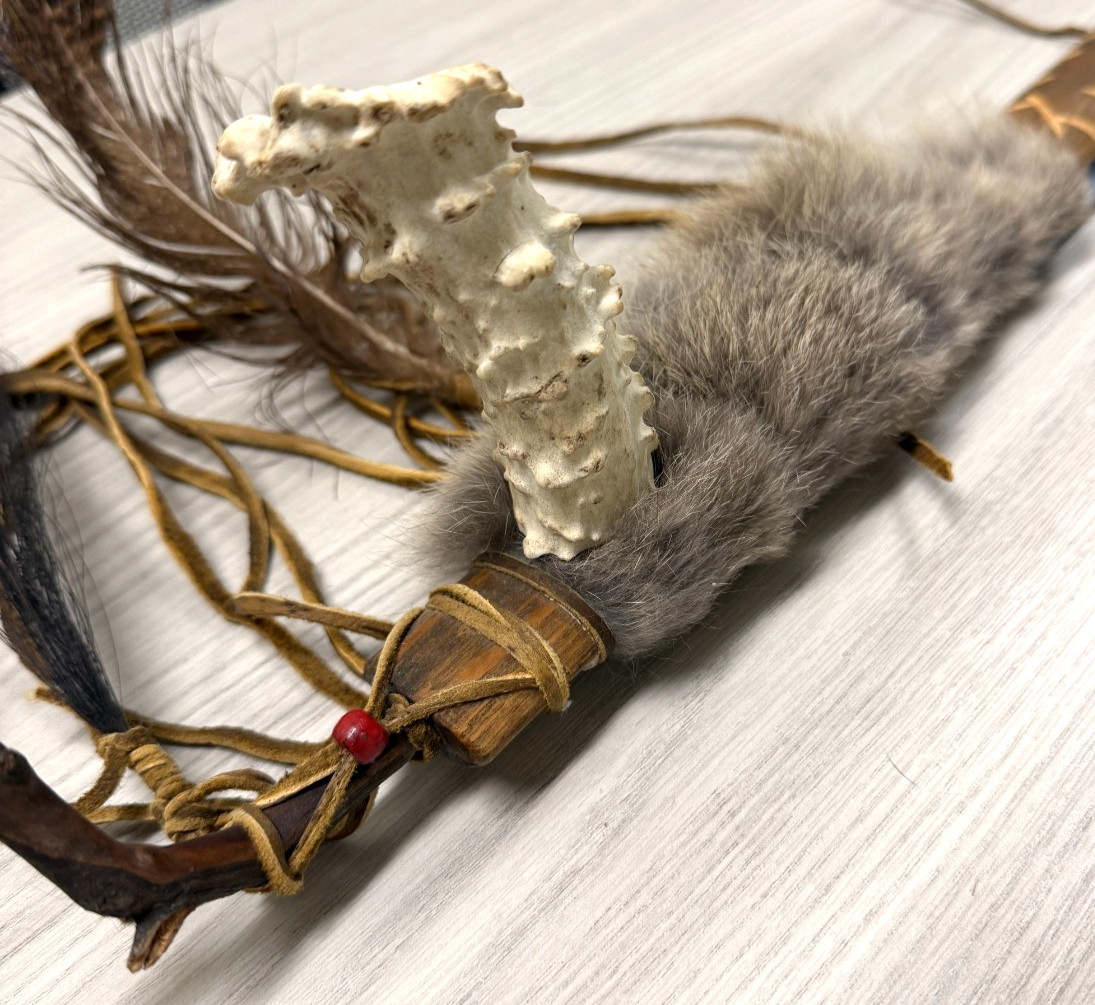 Replica Decorative Native American Deer Antler Peace pipe 29”