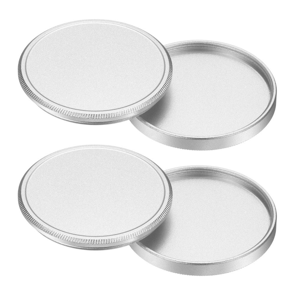 2Pcs 37mm Metal Lens Cap Universal Lens Filter Stack Cap Slim Stack Silver