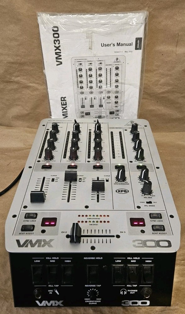 Behringer Model VMX-300 3 Channel Pro DJ Mixer VCA Controlled - POWERS ON - READ