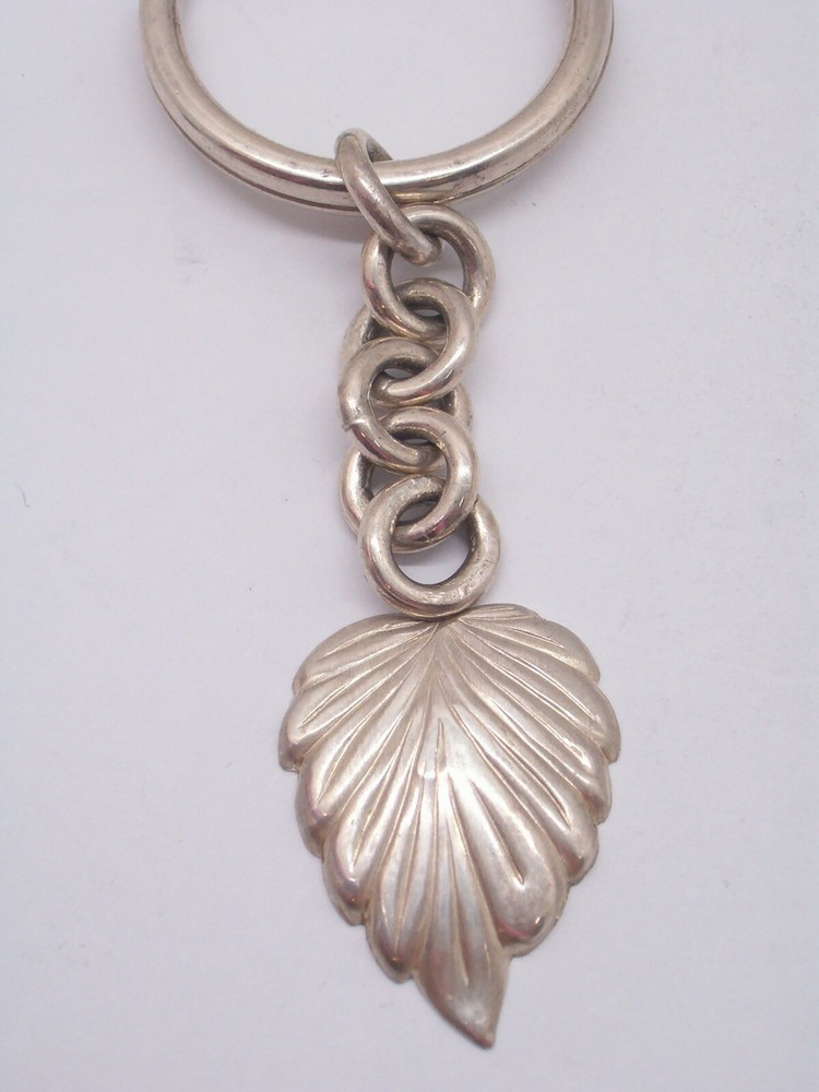 925 Silver PINK LEAF Keychain - Nature - Flora - Break -