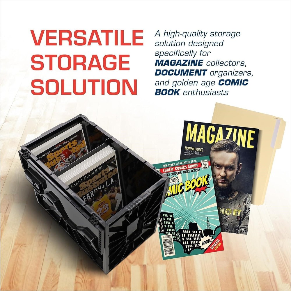 3 BCW Magazine Plastic Bins Stackable Doc Box Long Term Magazine Storage New