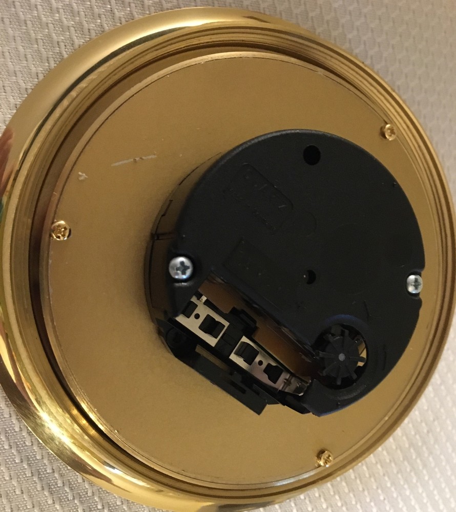 Vintage FCC Precision Quartz Brass Clock ~4.5" Diameter