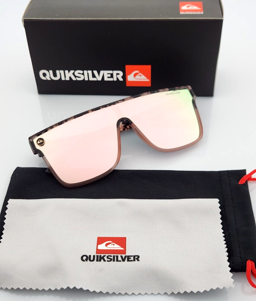Quicksilver SciFi Shield Sunglasses Tortoise Shell Frame Flash Pink Mirror Lens