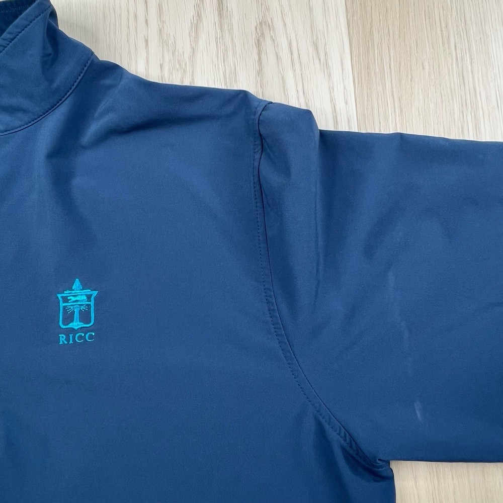Peter Millar Wind 1/4 Zip Pullover Men’s Size L Large Blue RICC Logo