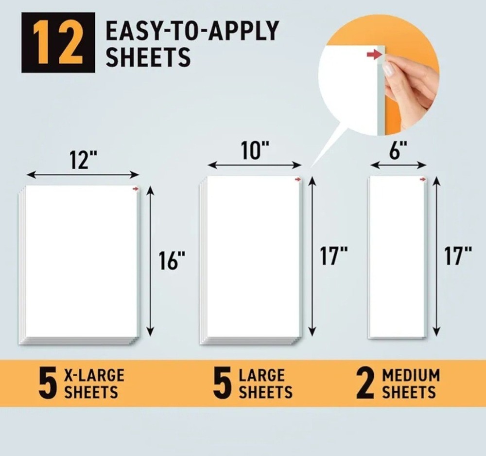Pro Strength Cat Scratch Deterrent Tape 12 Clear Double-Sided Sticky Sheets...