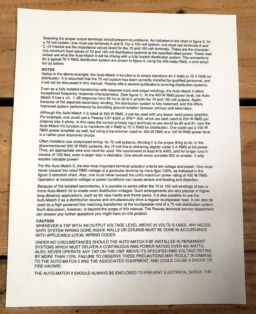 Peavey Automatch II transformer
